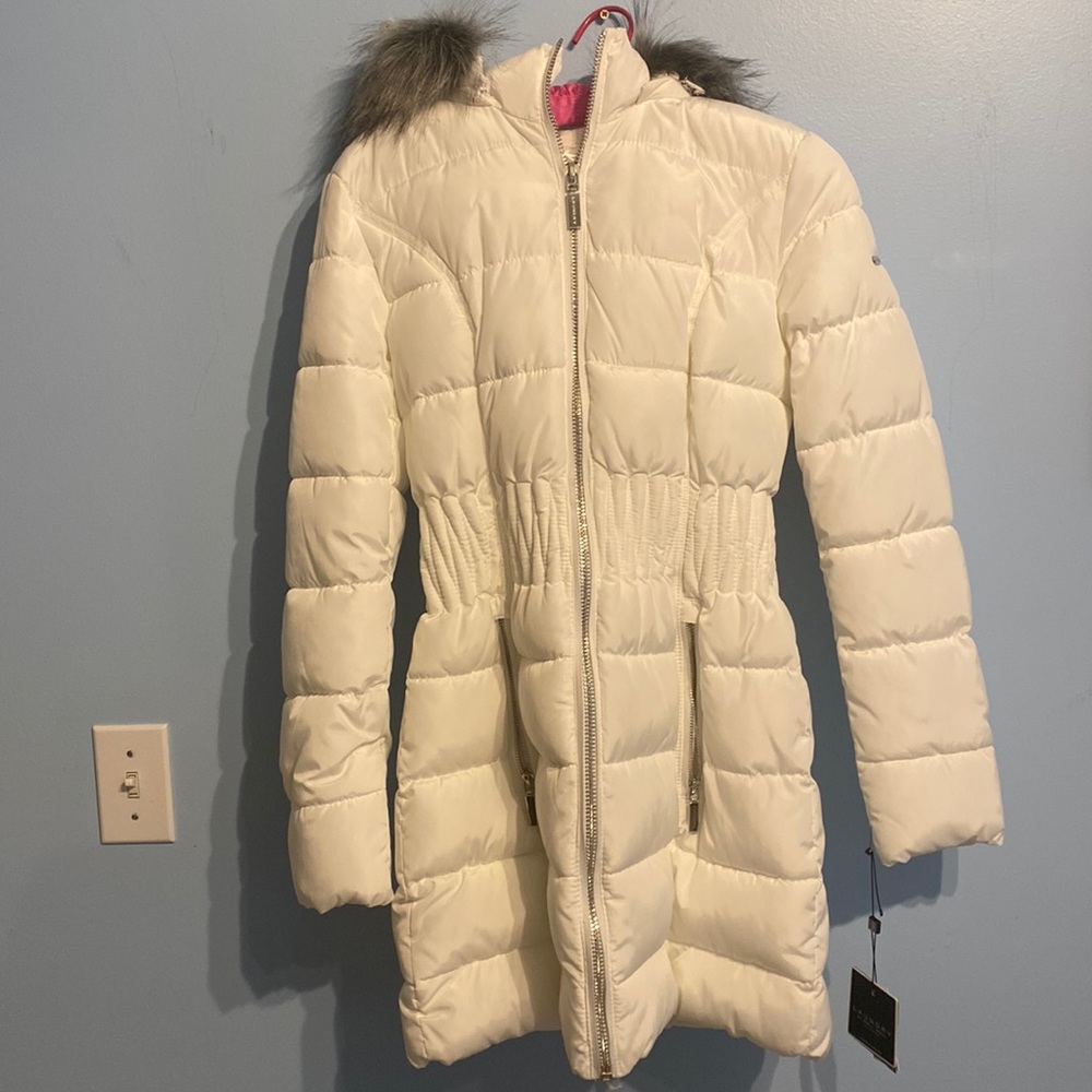 Laundry white winter coat